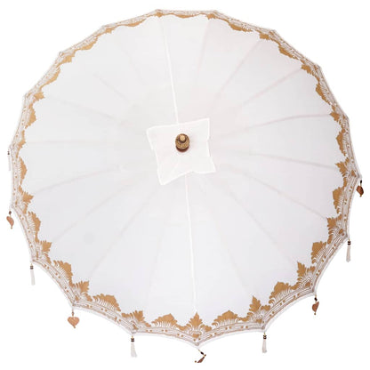 vidaXL Balinesischer Sonnenschirm mit Sockel Creme 215 x 215 x 260 cm