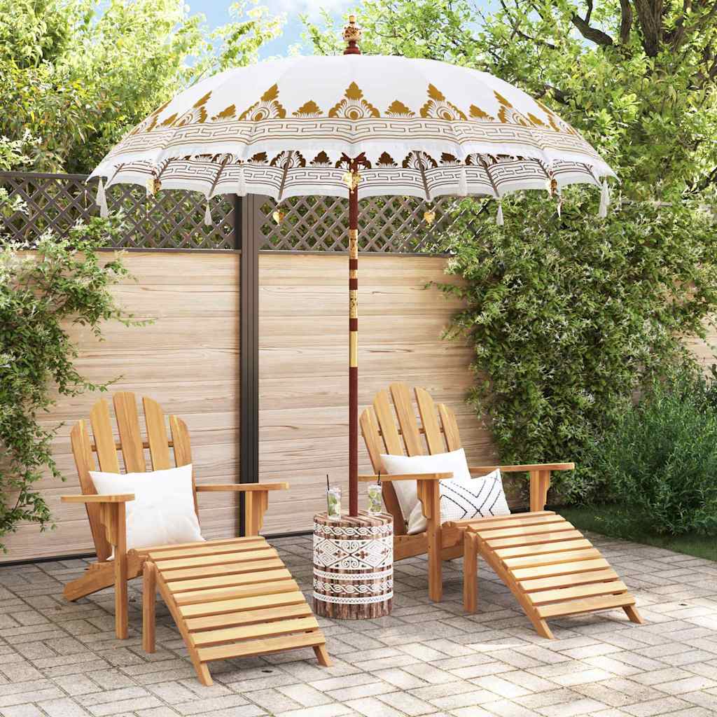 vidaXL Balinesischer Sonnenschirm mit Sockel Creme 215 x 215 x 260 cm