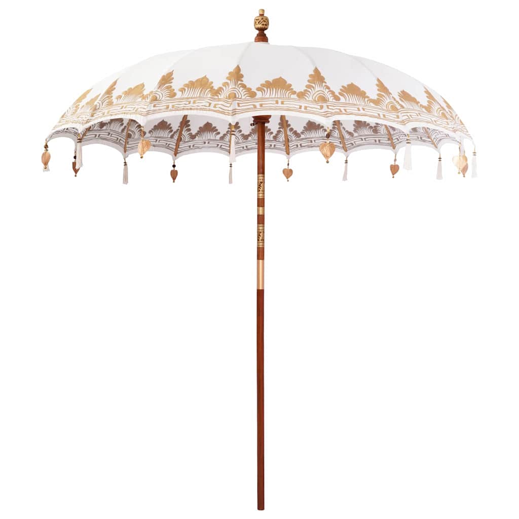 vidaXL Balinesischer Sonnenschirm mit Sockel Creme 215 x 215 x 260 cm