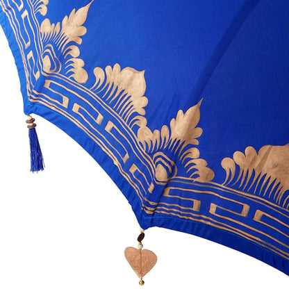 vidaXL Balinesischer Sonnenschirm mit Sockel Blau 185 x 185 x 260 cm