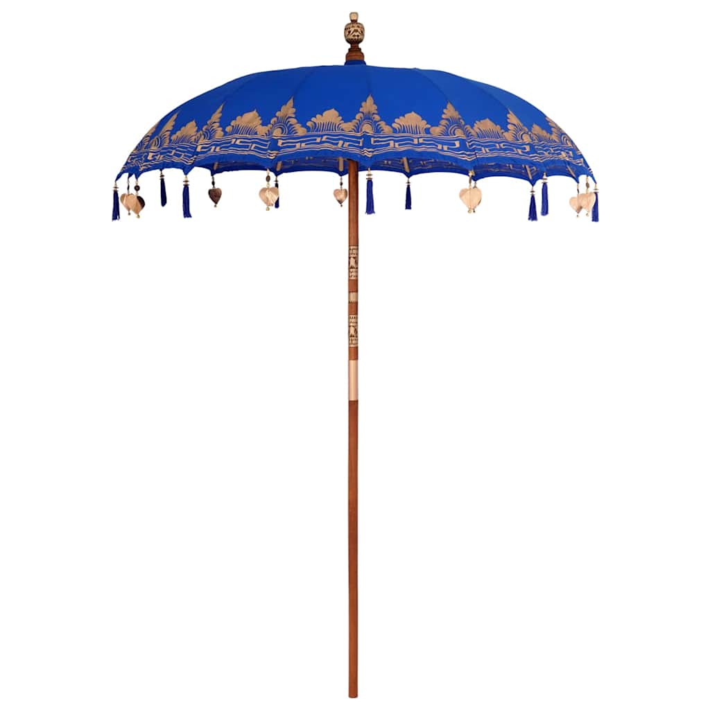 vidaXL Balinesischer Sonnenschirm mit Sockel Blau 185 x 185 x 260 cm