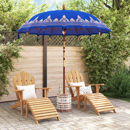 vidaXL Balinesischer Sonnenschirm mit Sockel Blau 215 x 215 x 260 cm