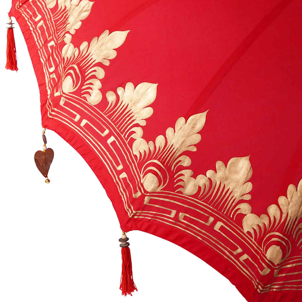 vidaXL Balinesischer Sonnenschirm mit Sockel Rot 215 x 215 x 260 cm