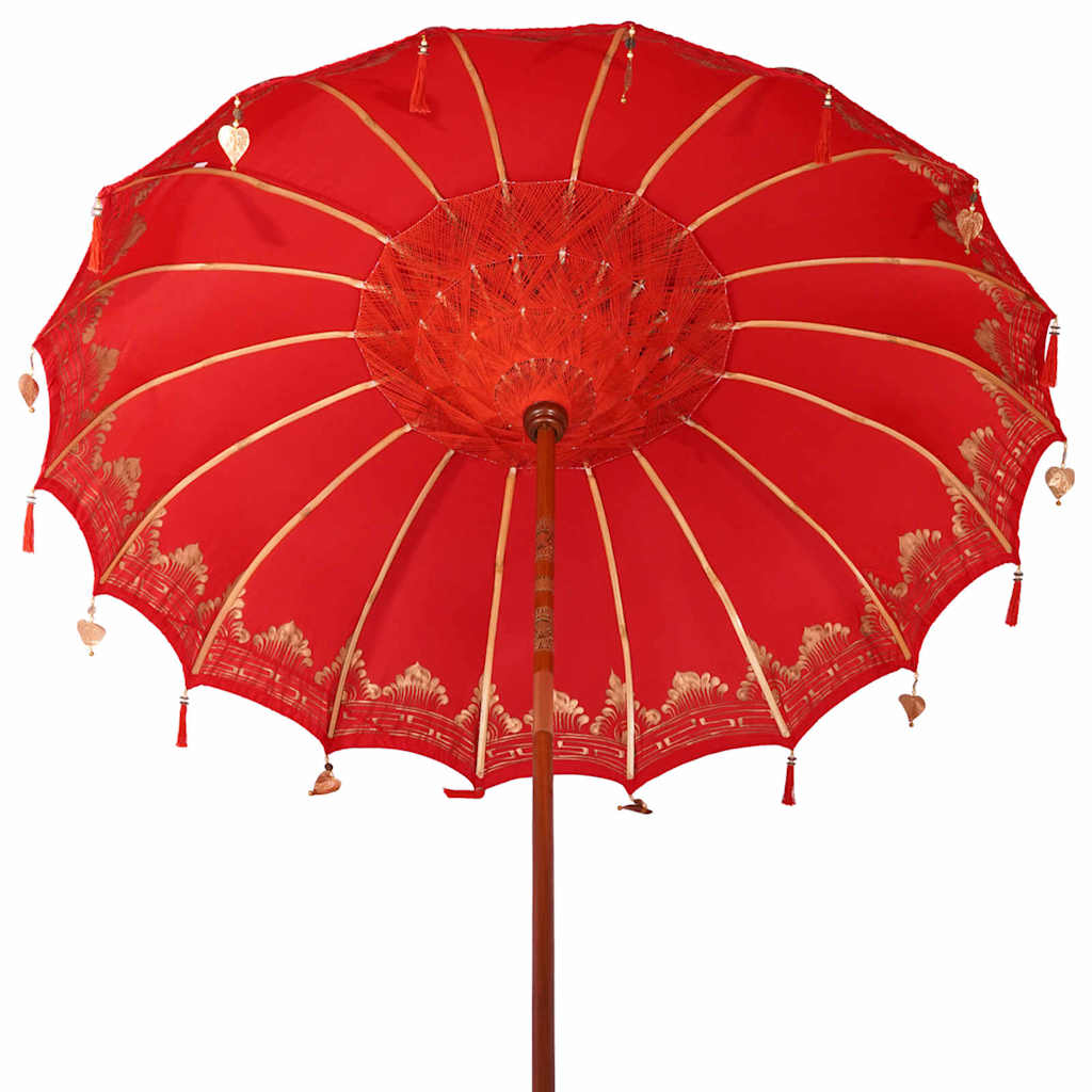 vidaXL Balinesischer Sonnenschirm mit Sockel Rot 215 x 215 x 260 cm