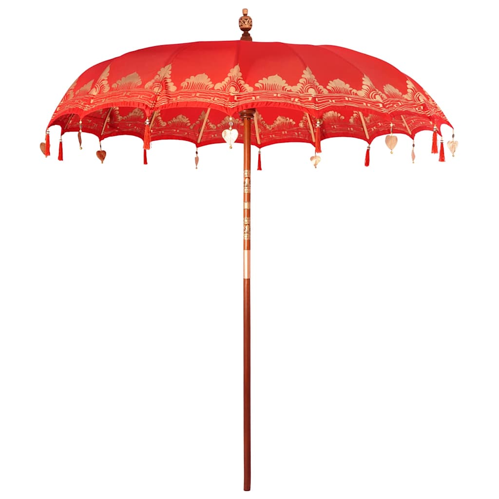 vidaXL Balinesischer Sonnenschirm mit Sockel Rot 215 x 215 x 260 cm