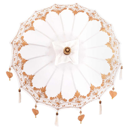 vidaXL Balinesischer Sonnenschirm mit Sockel Creme 95 x 95 x 260 cm