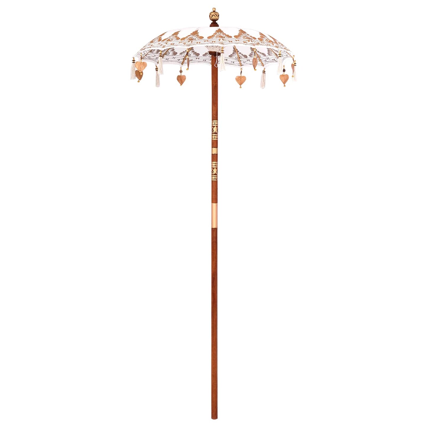 vidaXL Balinesischer Sonnenschirm mit Sockel Creme 95 x 95 x 260 cm