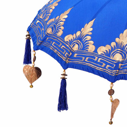 vidaXL Balinesischer Sonnenschirm mit Sockel Blau 95 x 95 x 260 cm