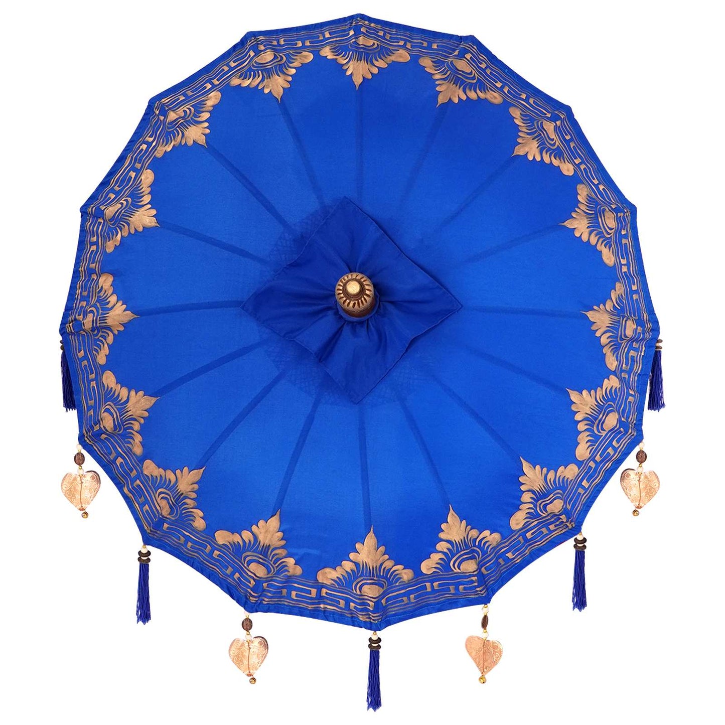 vidaXL Balinesischer Sonnenschirm mit Sockel Blau 95 x 95 x 260 cm