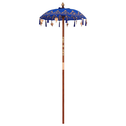 vidaXL Balinesischer Sonnenschirm mit Sockel Blau 95 x 95 x 260 cm