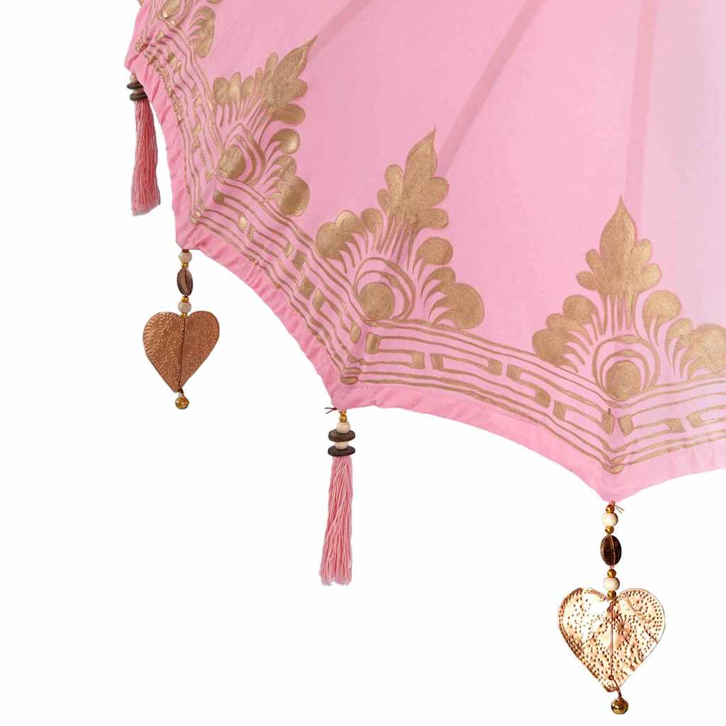 vidaXL Balinesischer Sonnenschirm mit Sockel Rosa 95 x 95 x 260 cm
