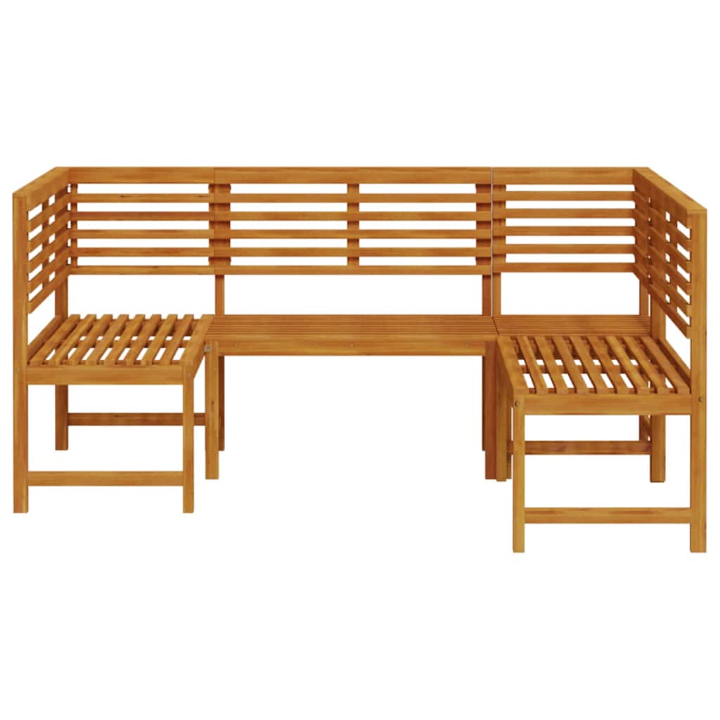 Gartenbänke Set 3 pcs Braun Massivholz Akazie