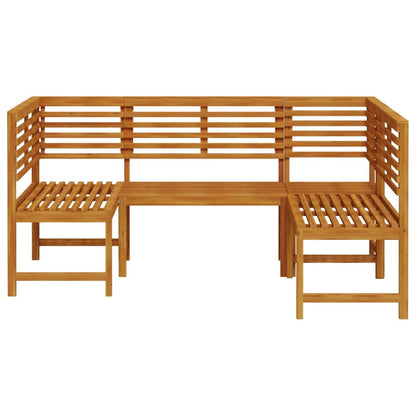 Gartenbänke Set 3 pcs Braun Massivholz Akazie