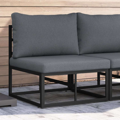 vidaXL Gartenmöbel Schwarz und Anthrazit 70 x 71,5 x 71 cm Metall