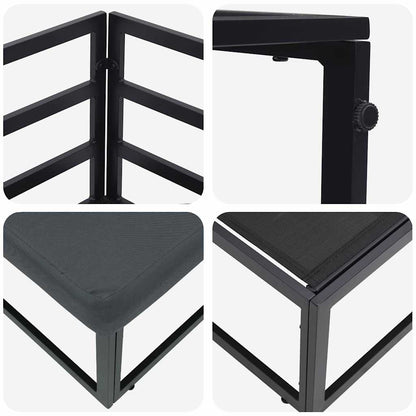 vidaXL Gartenmöbel Schwarz und Anthrazit 71,5 x 71,5 x 71 cm Metall