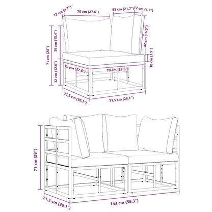 Gartenmöbel 2 Stück Schwarz und Anthrazit 71,5 x 71,5 x 71 cm