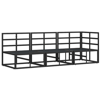 vidaXL Gartenmöbel mit Kissen 3 Stück Schwarz und Anthrazit Metall