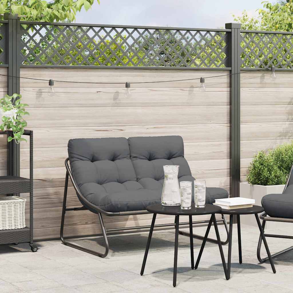vidaXL Gartenmöbel mit Kissen Schwarz 110 x 80 x 71cm Metall