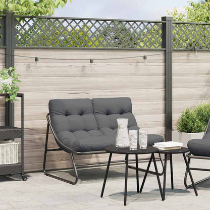 vidaXL Gartenmöbel mit Kissen Schwarz 110 x 80 x 71cm Metall
