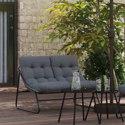 vidaXL Gartenmöbel mit Kissen Schwarz 110 x 80 x 71cm Metall