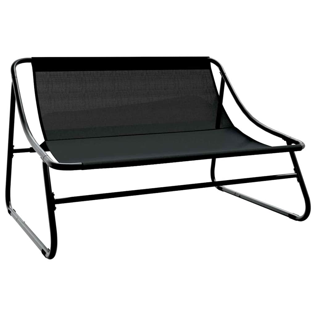 vidaXL Gartenmöbel mit Kissen Schwarz 110 x 80 x 71cm Metall