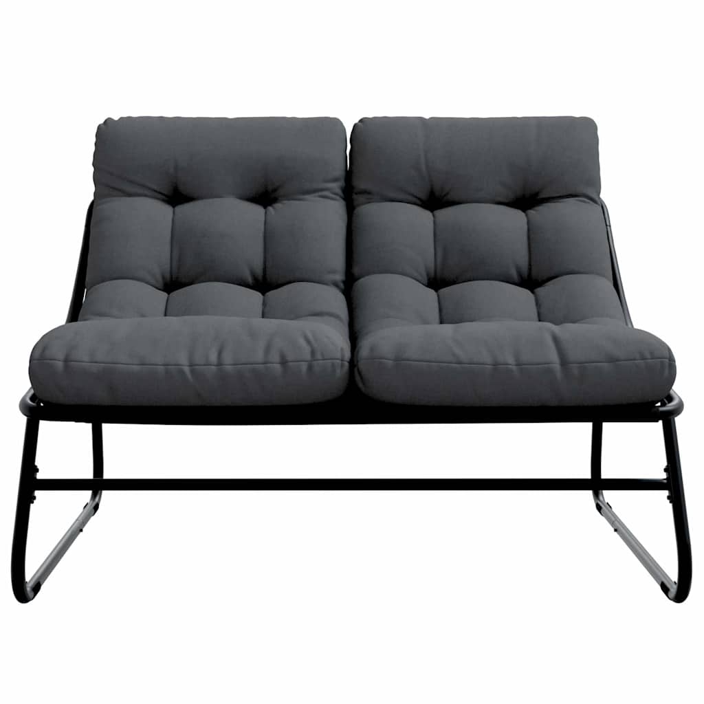 vidaXL Gartenmöbel mit Kissen Schwarz 110 x 80 x 71cm Metall
