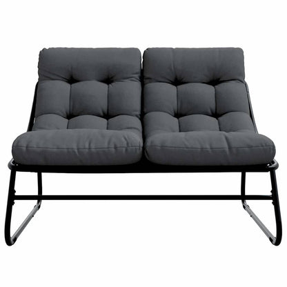 vidaXL Gartenmöbel mit Kissen Schwarz 110 x 80 x 71cm Metall