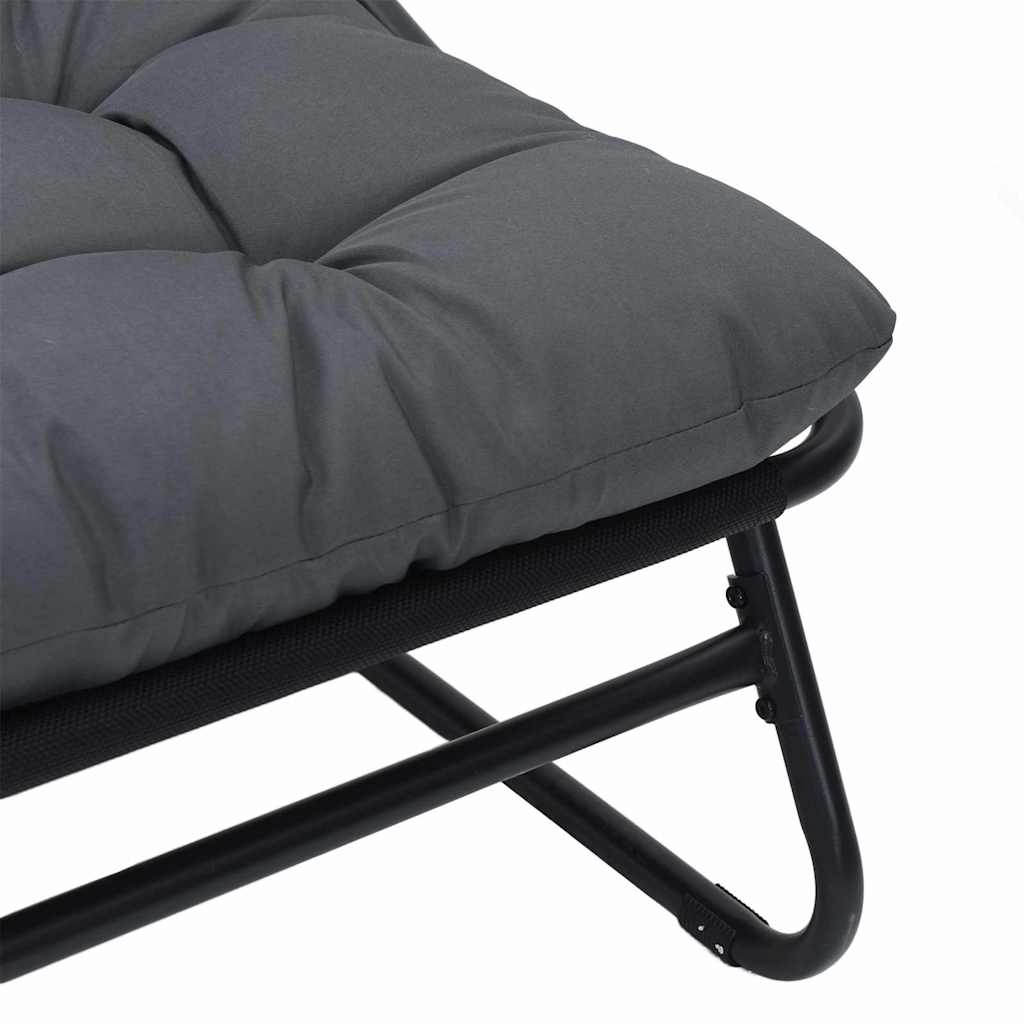 vidaXL gartenmöbel mit Kissen 3 pcs Schwarz Pulverbeschichteter Stahl