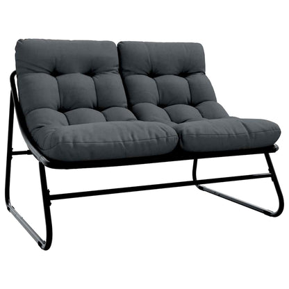 vidaXL gartenmöbel mit Kissen 3 pcs Schwarz Pulverbeschichteter Stahl