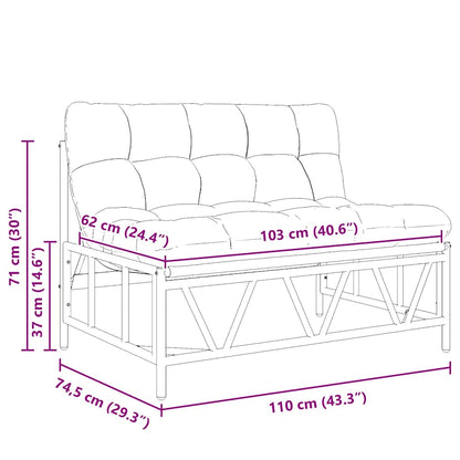 vidaXL Banc de jardin gris clair 110 x 75 x 71 cm Acier