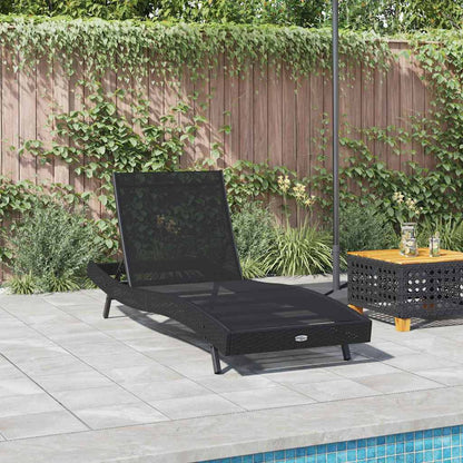 Sonnenliege Schwarz 197 x 70 x 82 cm Poly-Rattan