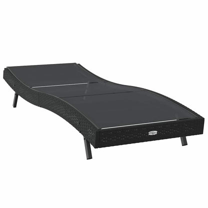 Sonnenliege Schwarz 197 x 70 x 82 cm Poly-Rattan