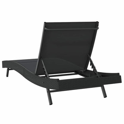 Sonnenliege Schwarz 197 x 70 x 82 cm Poly-Rattan