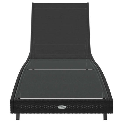 Sonnenliege Schwarz 197 x 70 x 82 cm Poly-Rattan