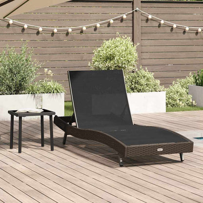 Sonnenliege 2 pcs Schwarz und Braun Poly-Rattan