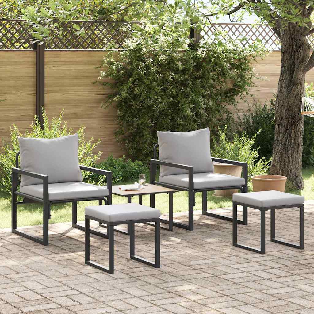 vidaXL gartenmöbel mit Kissen mit Kissen 4 pcs Hellgrau Polyester