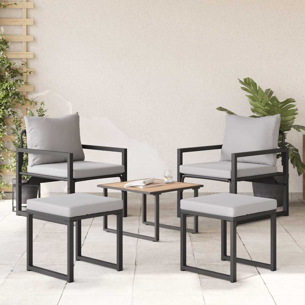 vidaXL gartenmöbel mit Kissen mit Kissen 4 pcs Hellgrau Polyester