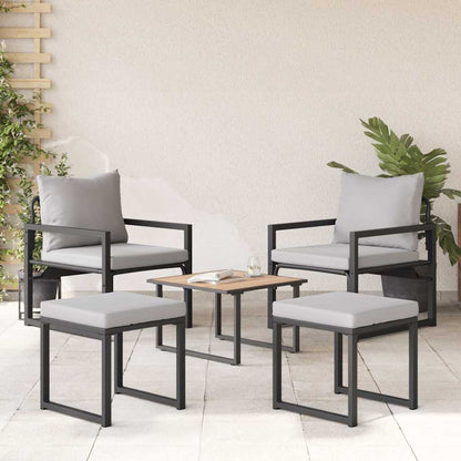 vidaXL gartenmöbel mit Kissen mit Kissen 4 pcs Hellgrau Polyester