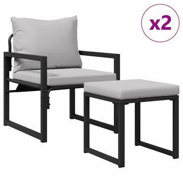 vidaXL gartenmöbel mit Kissen mit Kissen 4 pcs Hellgrau Polyester
