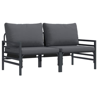 vidaXL Gartenmöbel mit Kissen 2 pcs Anthrazit 80 x 80 x 71 cm Stahl