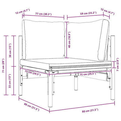 Gartenmöbel mit Kissen Anthrazit 80 x 80 x 71 cm Stahl