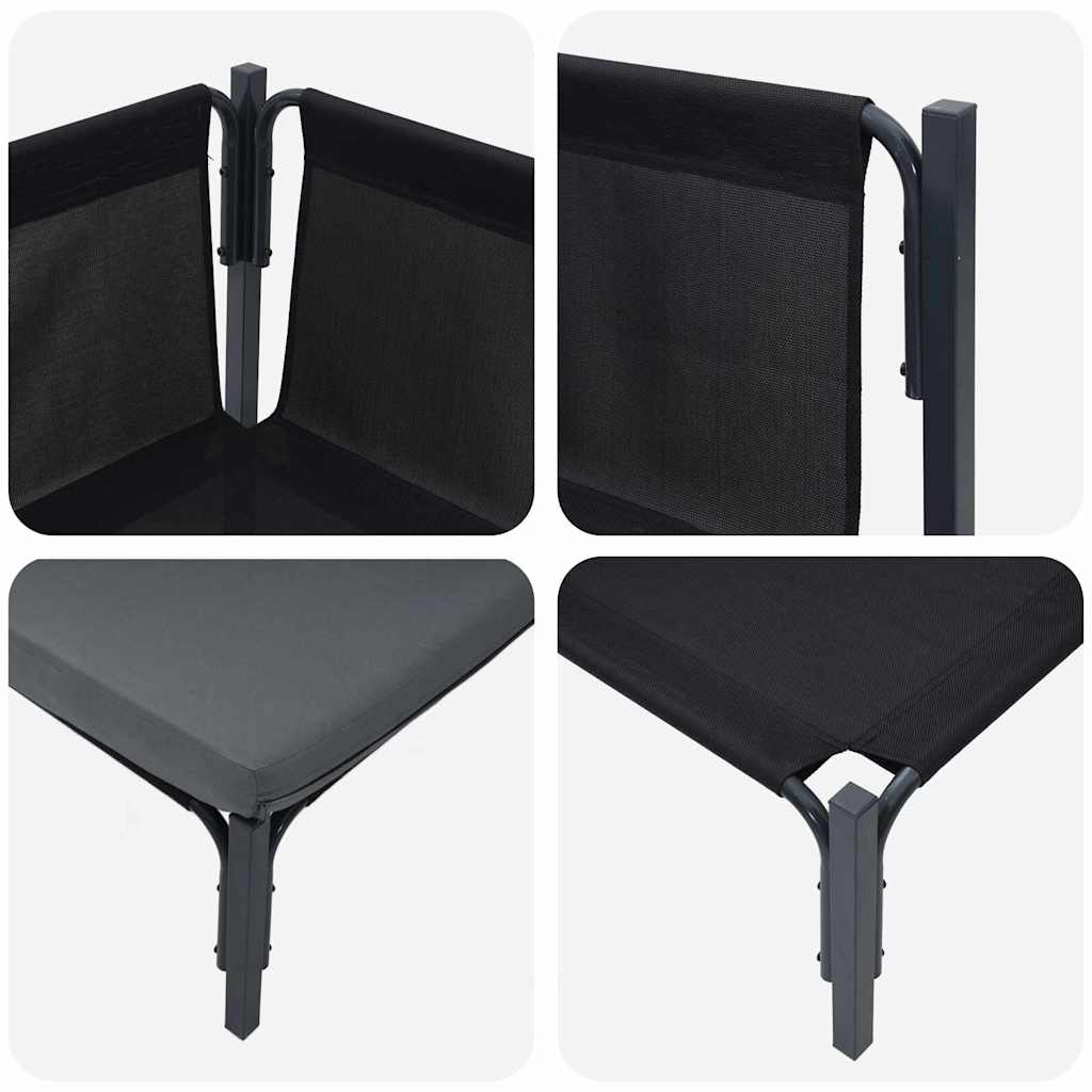 vidaXL Gartenmöbel mit Kissen 2 pcs Anthrazit 80 x 80 x 71 cm Stahl