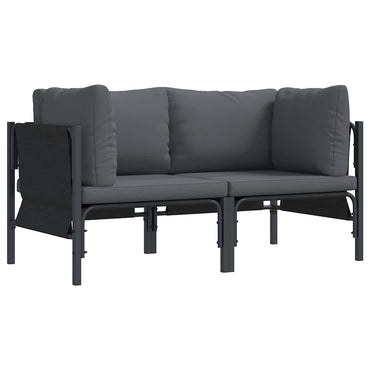 vidaXL Gartenmöbel mit Kissen 2 pcs Anthrazit 80 x 80 x 71 cm Stahl