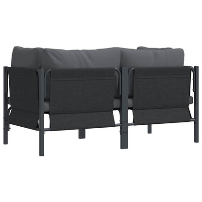 vidaXL Gartenmöbel mit Kissen 2 pcs Anthrazit 80 x 80 x 71 cm Stahl
