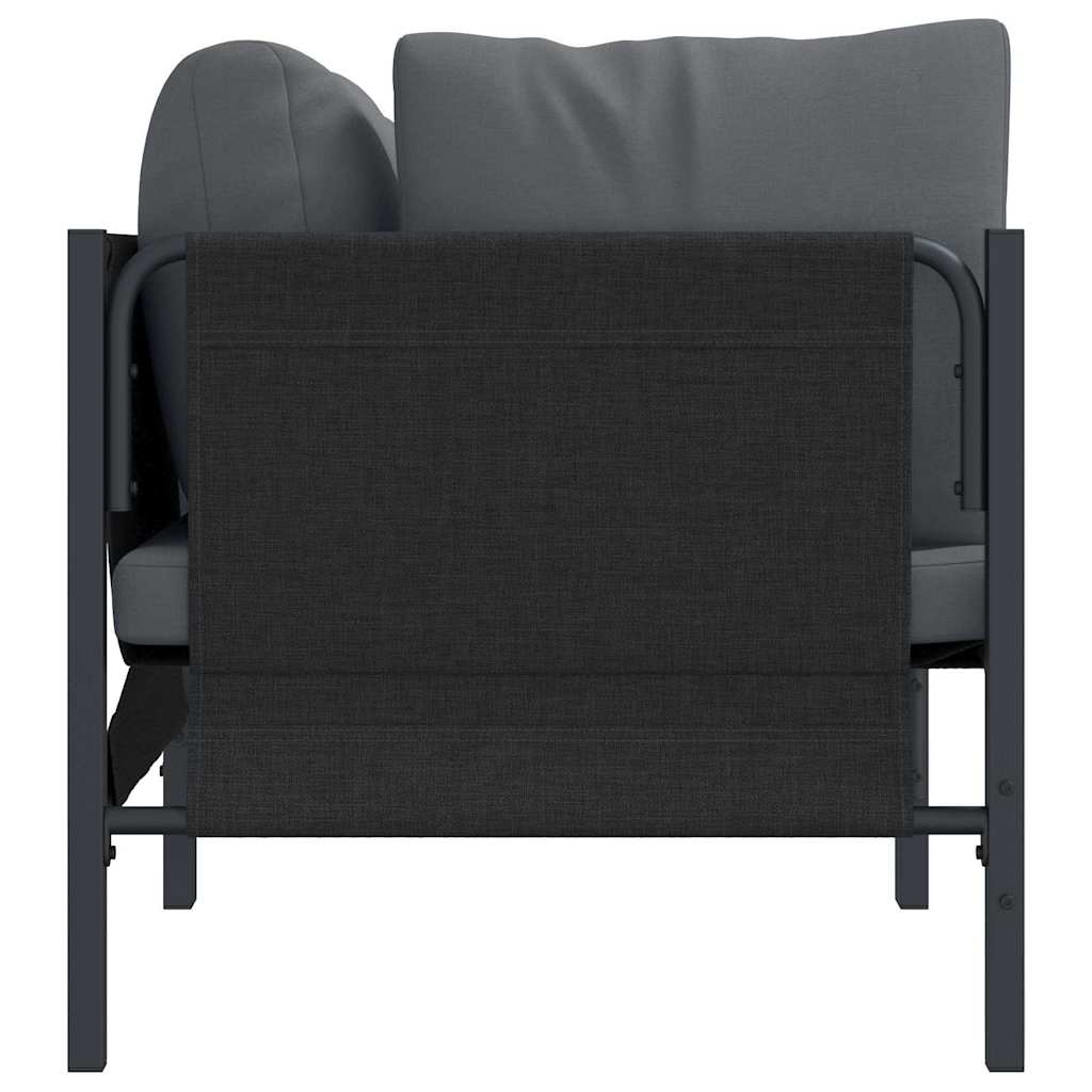 vidaXL Gartenmöbel mit Kissen 2 pcs Anthrazit 80 x 80 x 71 cm Stahl