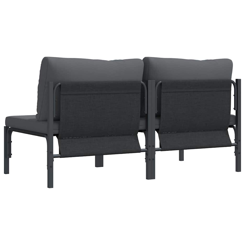 Gartenmöbel mit Kissen 2 pcs Anthrazit 80 x 80 x 71 cm Stahl