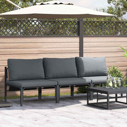 vidaXL Gartenmöbel mit Kissen 3 pcs Anthrazit 80 x 80 x 71 cm Stahl