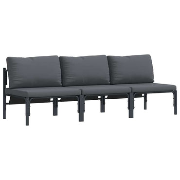 vidaXL Gartenmöbel mit Kissen 3 pcs Anthrazit 80 x 80 x 71 cm Stahl