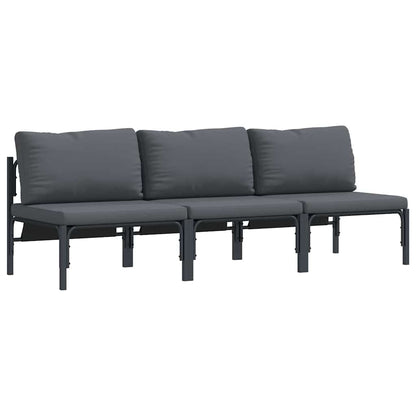 vidaXL Gartenmöbel mit Kissen 3 pcs Anthrazit 80 x 80 x 71 cm Stahl