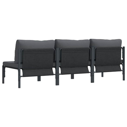 vidaXL Gartenmöbel mit Kissen 3 pcs Anthrazit 80 x 80 x 71 cm Stahl